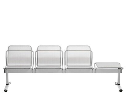 Lochblechbank LINEA TRE 3-Sitzer mit seitlichem Ablagetisch 