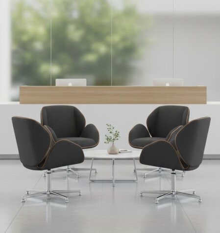 SUONI Schalensessel auf Drehgestell