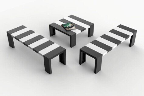 Metallbank ZEBRA in einem Museum